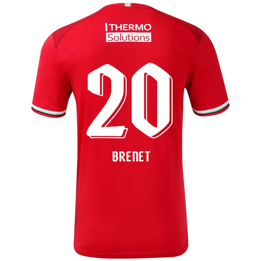 Hombre Camiseta Joshua Brenet #20 Rojo Blanco 1ª Equipación 2024/25 La Camisa Argentina