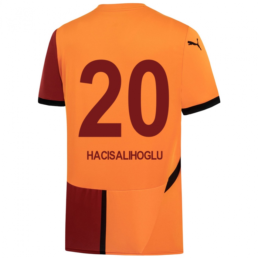 Hombre Camiseta Arda Hacisalihoglu #20 Amarillo Rojo 1ª Equipación 2024/25 La Camisa Argentina