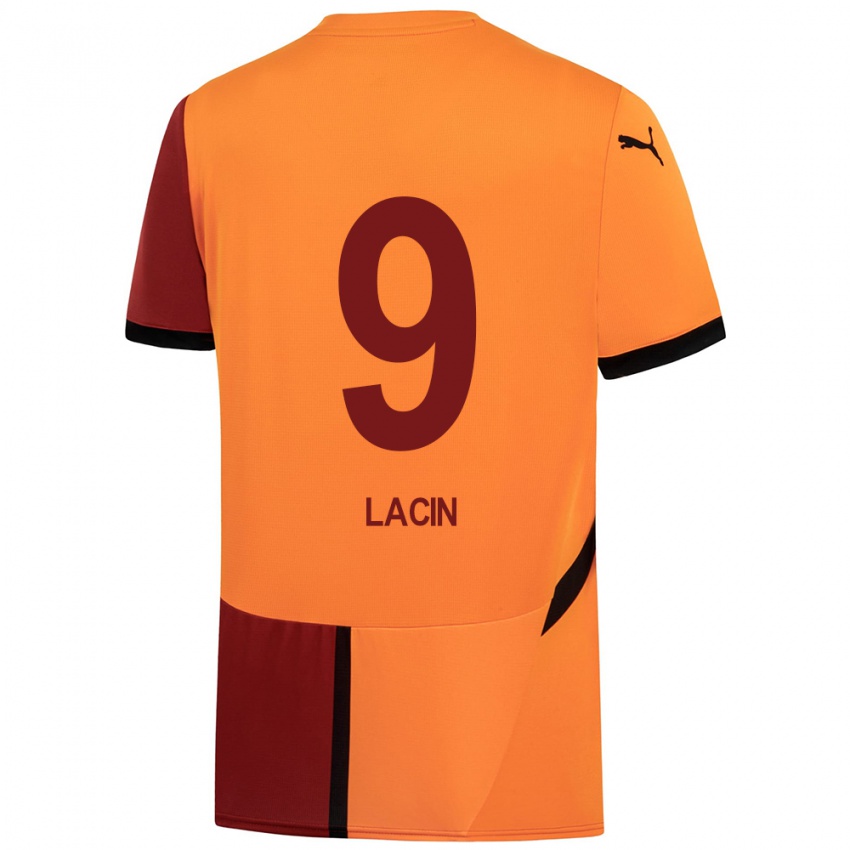 Hombre Camiseta Elanur Laçin #9 Amarillo Rojo 1ª Equipación 2024/25 La Camisa Argentina