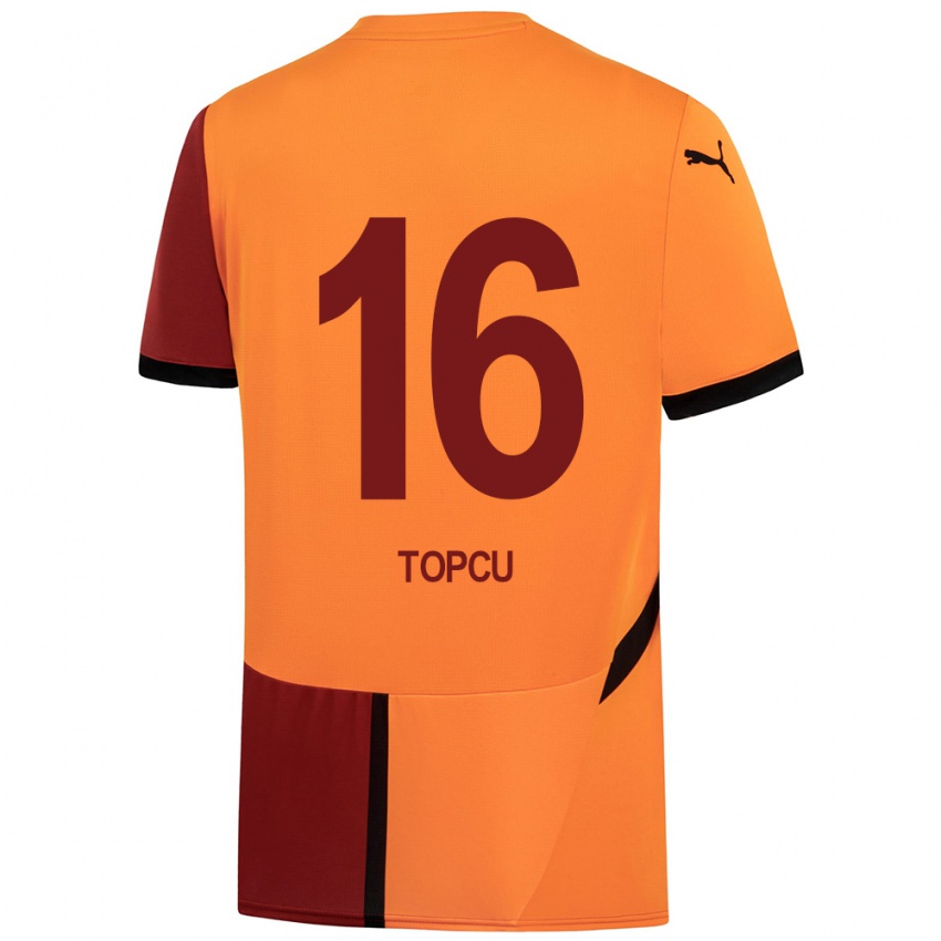 Hombre Camiseta Ebru Topçu #16 Amarillo Rojo 1ª Equipación 2024/25 La Camisa Argentina