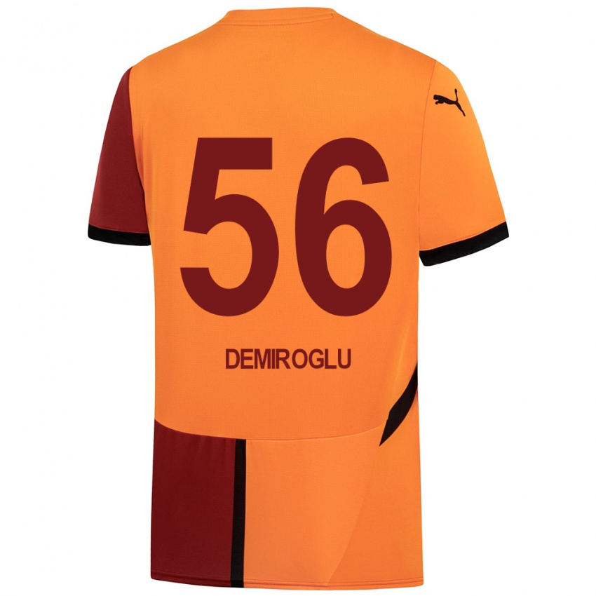 Hombre Camiseta Baran Demiroğlu #56 Amarillo Rojo 1ª Equipación 2024/25 La Camisa Argentina