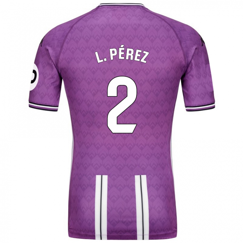 Hombre Camiseta Luis Pérez #2 Púrpura Blanco 1ª Equipación 2024/25 La Camisa Argentina