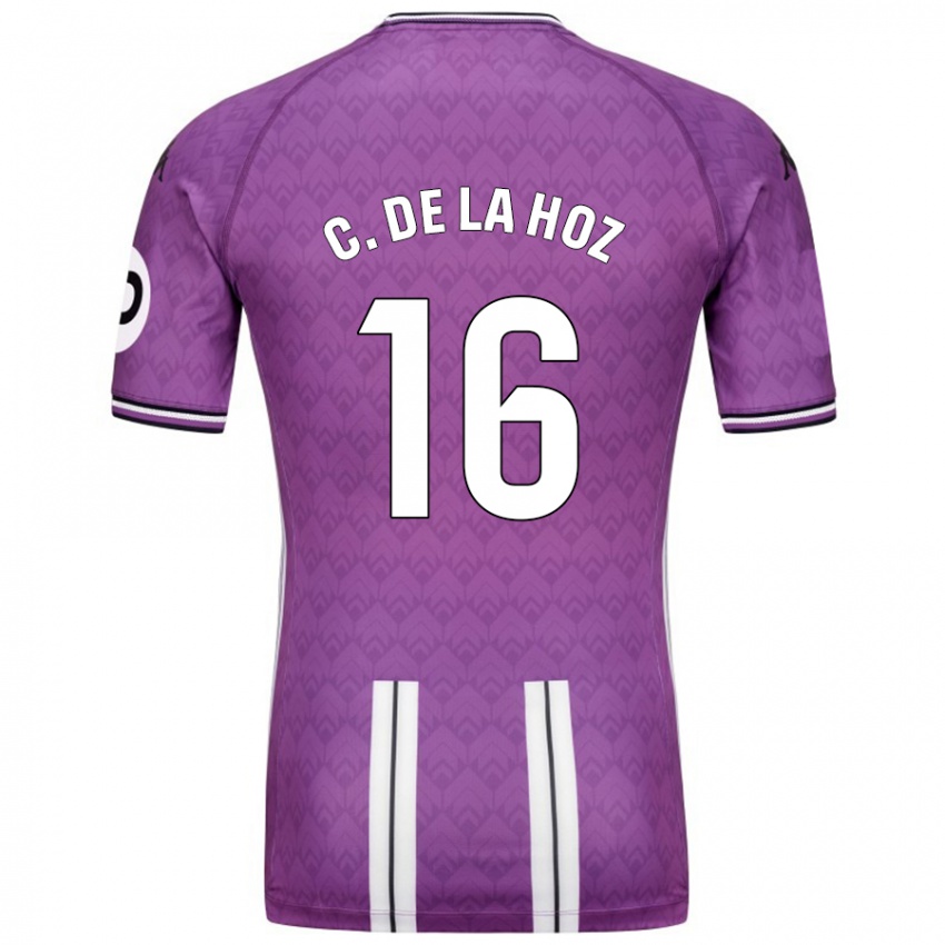 Hombre Camiseta César De La Hoz #16 Púrpura Blanco 1ª Equipación 2024/25 La Camisa Argentina