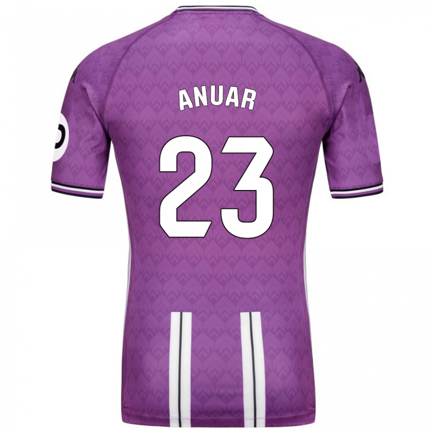 Hombre Camiseta Anuar #23 Púrpura Blanco 1ª Equipación 2024/25 La Camisa Argentina