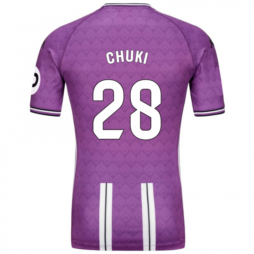 Hombre Camiseta Chuki #28 Púrpura Blanco 1ª Equipación 2024/25 La Camisa Argentina