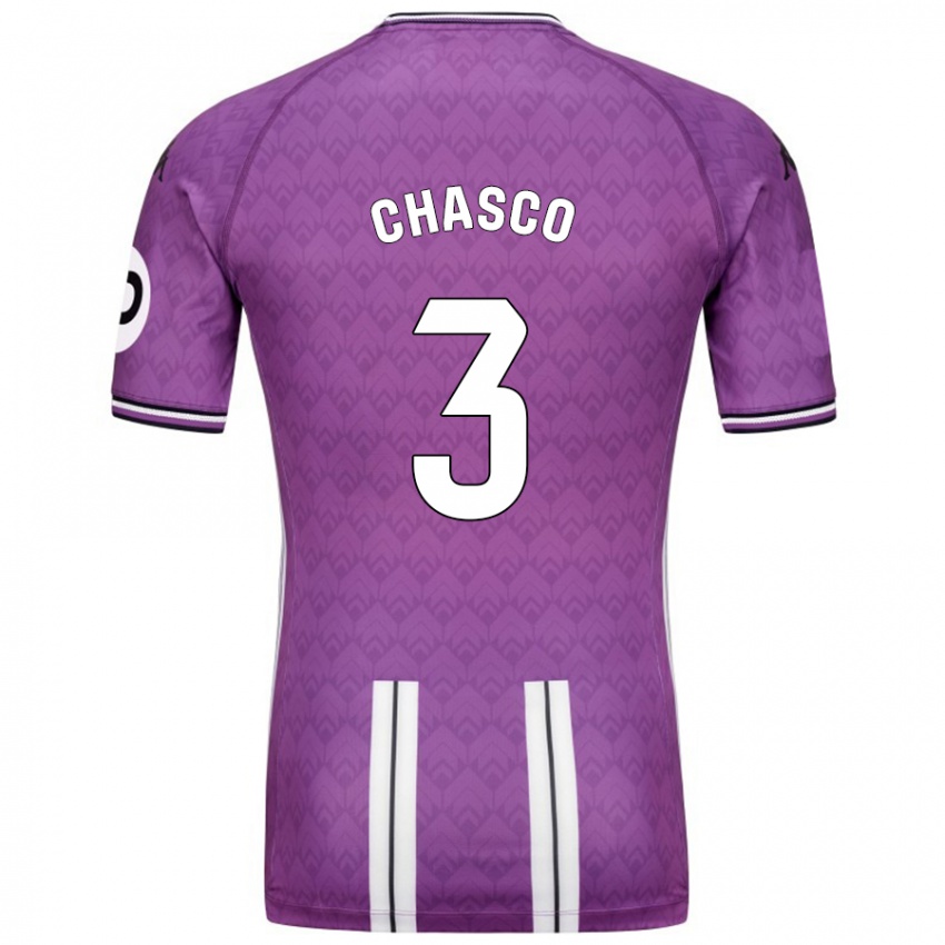 Hombre Camiseta Raúl Chasco #3 Púrpura Blanco 1ª Equipación 2024/25 La Camisa Argentina