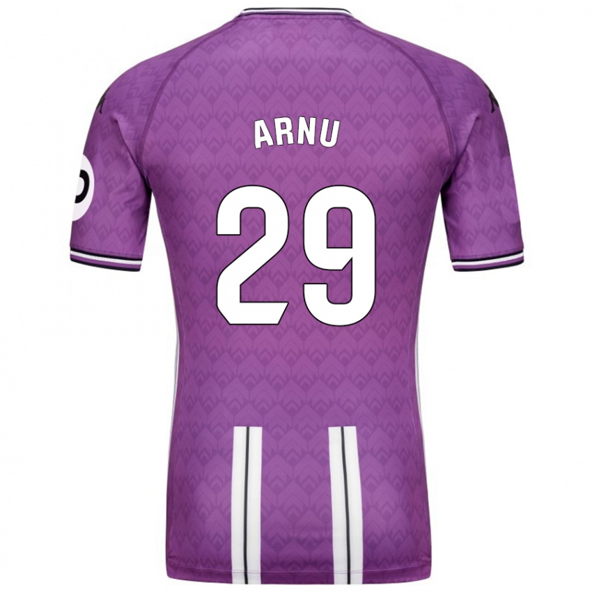 Hombre Camiseta Adrián Arnu #29 Púrpura Blanco 1ª Equipación 2024/25 La Camisa Argentina