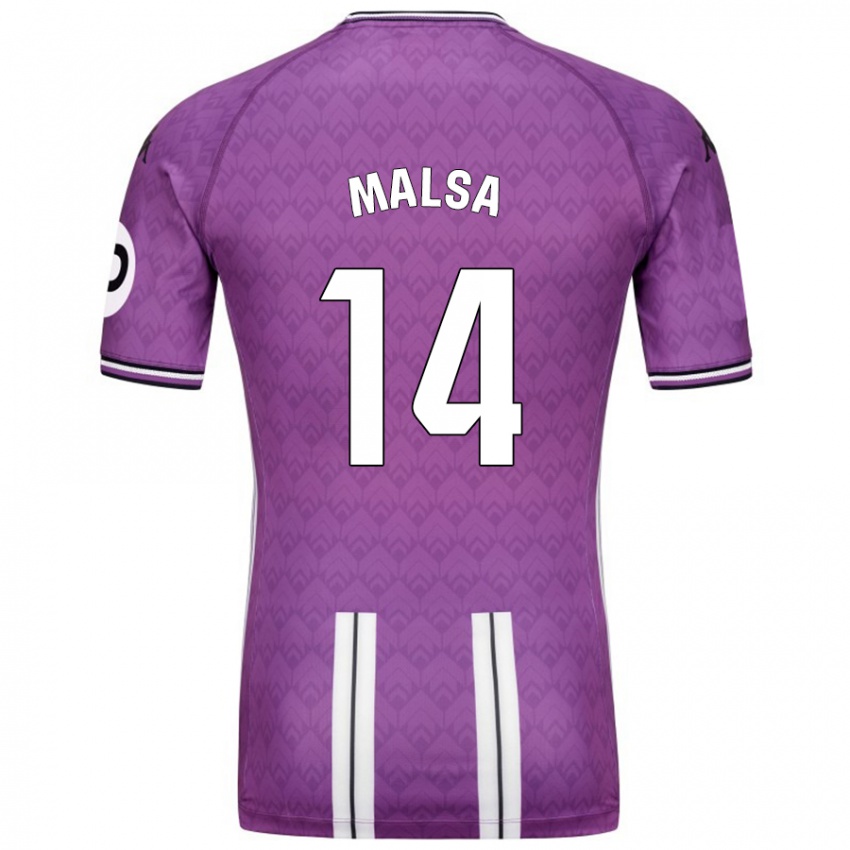 Hombre Camiseta Mickaël Malsa #14 Púrpura Blanco 1ª Equipación 2024/25 La Camisa Argentina