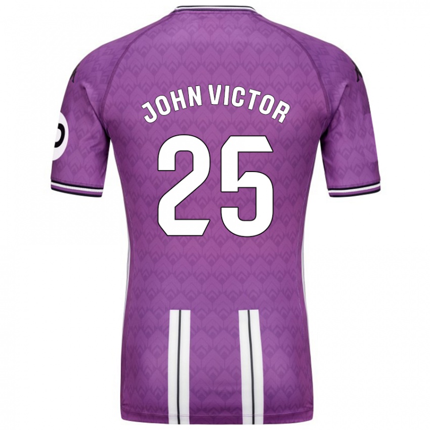 Hombre Camiseta John Victor #25 Púrpura Blanco 1ª Equipación 2024/25 La Camisa Argentina