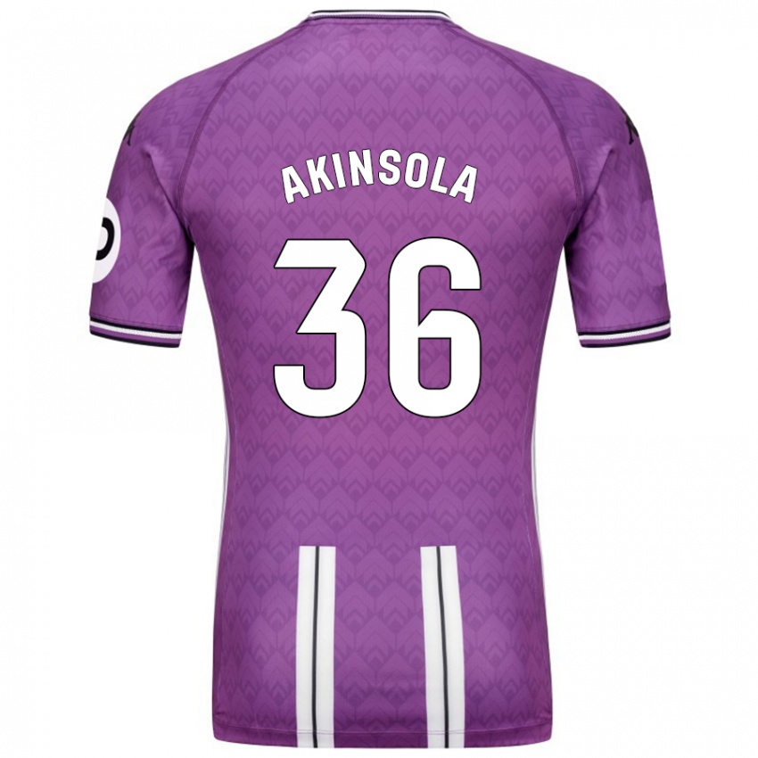 Hombre Camiseta Tunde Akinsola #36 Púrpura Blanco 1ª Equipación 2024/25 La Camisa Argentina