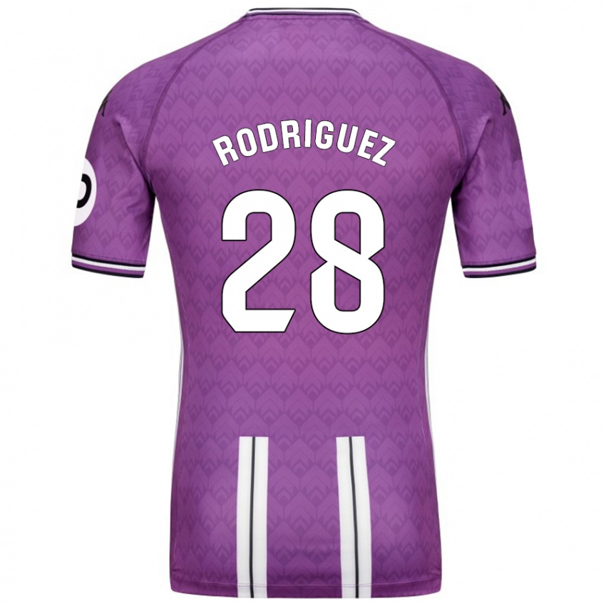 Hombre Camiseta Yago Rodríguez #28 Púrpura Blanco 1ª Equipación 2024/25 La Camisa Argentina