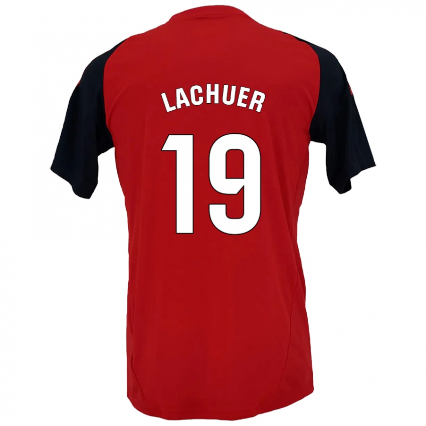 Hombre Camiseta Mathis Lachuer #19 Rojo Negro 1ª Equipación 2024/25 La Camisa Argentina