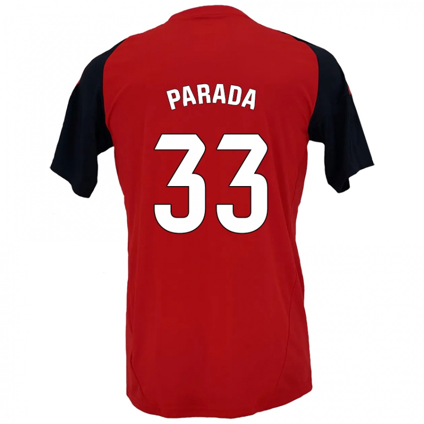 Hombre Camiseta Victor Parada #33 Rojo Negro 1ª Equipación 2024/25 La Camisa Argentina