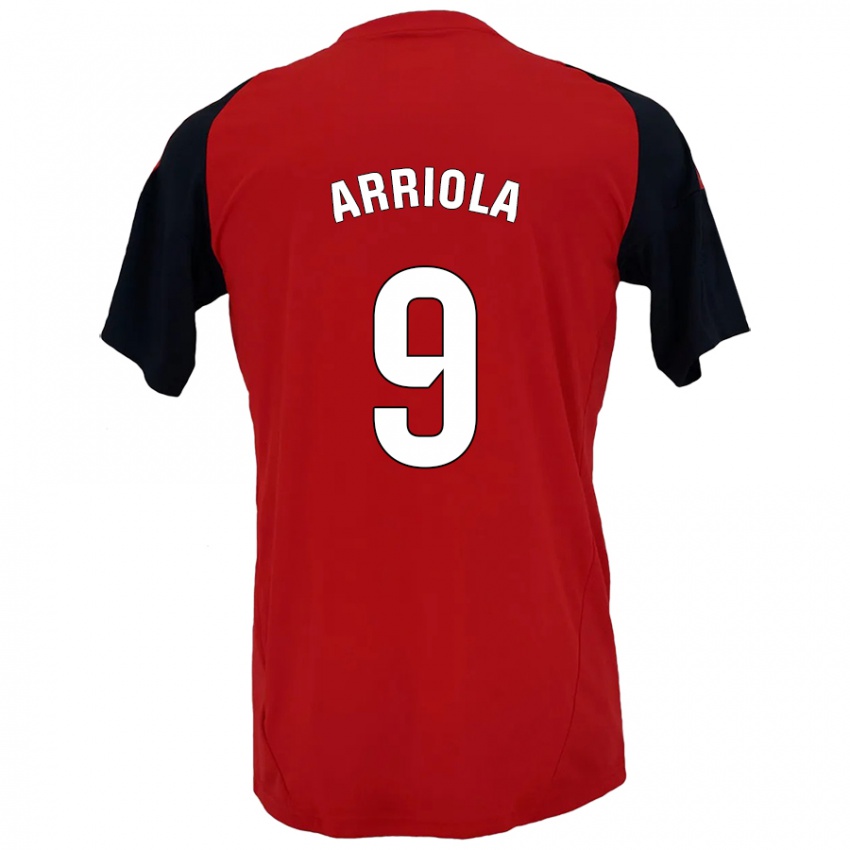 Hombre Camiseta Marcos Arriola #9 Rojo Negro 1ª Equipación 2024/25 La Camisa Argentina