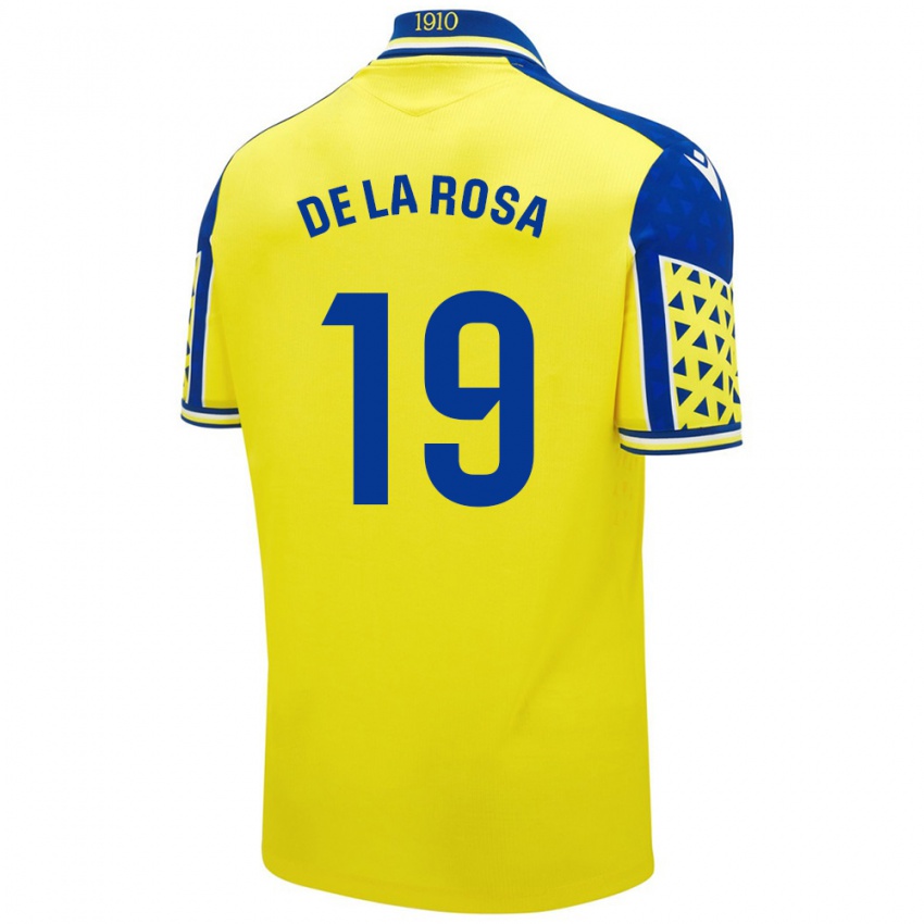 Hombre Camiseta José Antonio De La Rosa #19 Amarillo Azul 1ª Equipación 2024/25 La Camisa Argentina