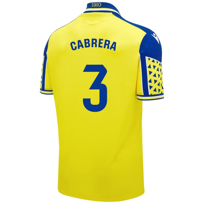 Hombre Camiseta Julio Cabrera #3 Amarillo Azul 1ª Equipación 2024/25 La Camisa Argentina