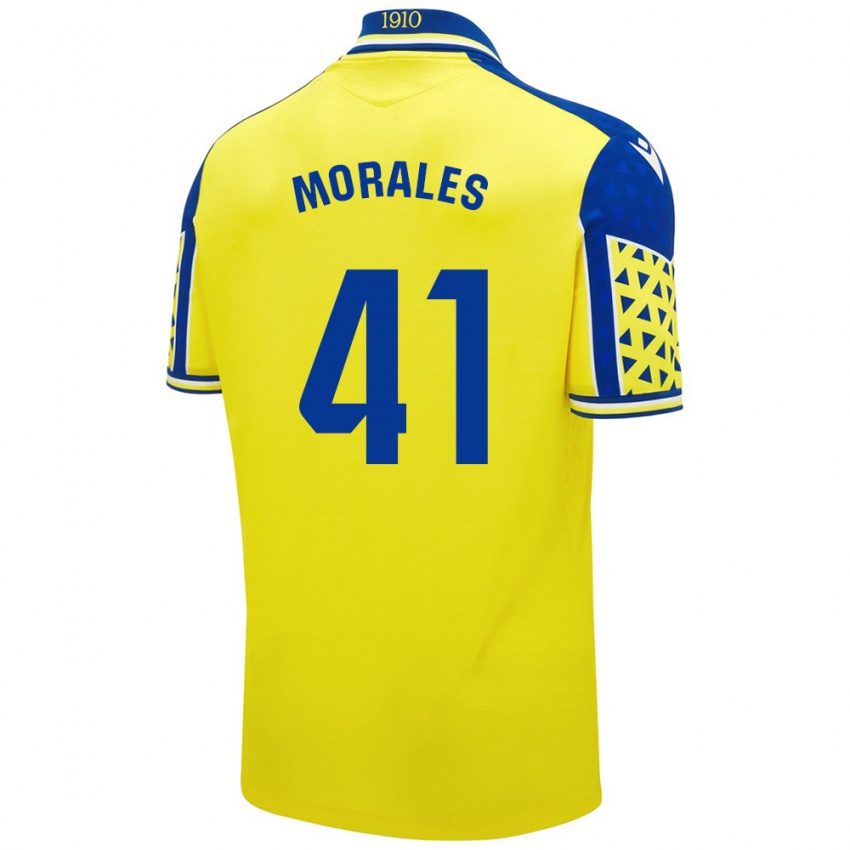 Hombre Camiseta Luis Morales #41 Amarillo Azul 1ª Equipación 2024/25 La Camisa Argentina