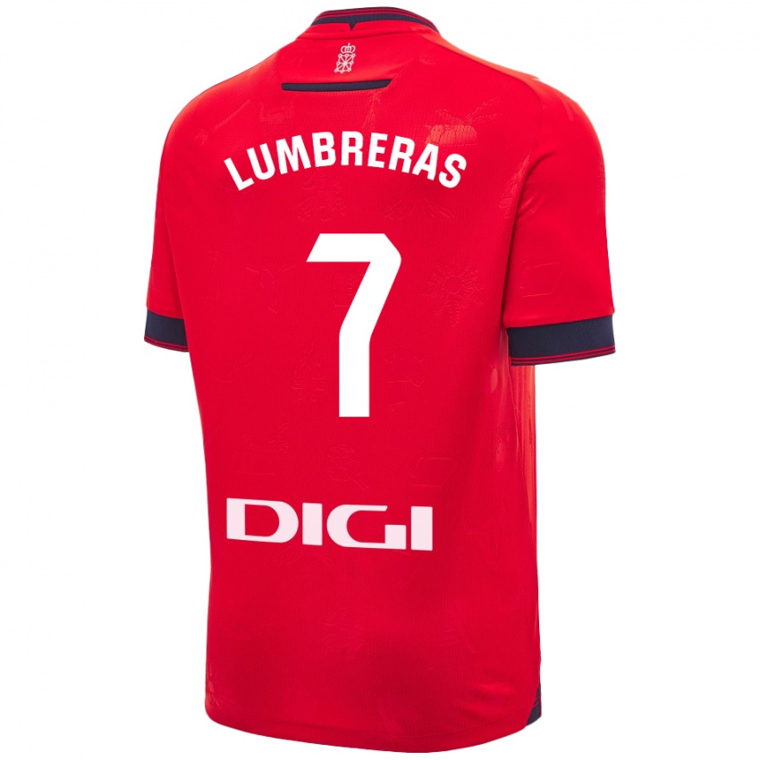 Hombre Camiseta Carlos Lumbreras #7 Rojo Blanco 1ª Equipación 2024/25 La Camisa Argentina