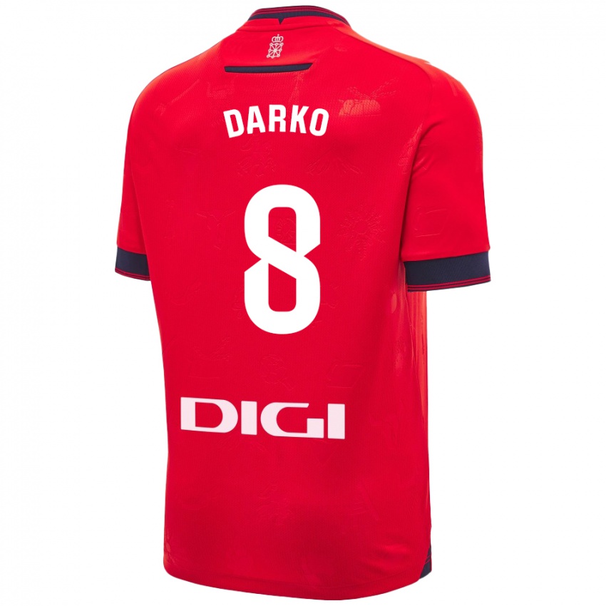 Hombre Camiseta Darko Brasanac #8 Rojo Blanco 1ª Equipación 2024/25 La Camisa Argentina