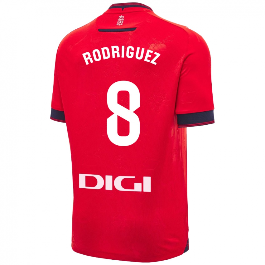 Hombre Camiseta Vanessa Rodríguez Iribarren #8 Rojo Blanco 1ª Equipación 2024/25 La Camisa Argentina