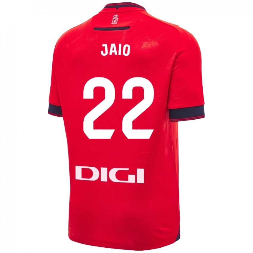 Hombre Camiseta Jaione Larraiotz Senosiain #22 Rojo Blanco 1ª Equipación 2024/25 La Camisa Argentina