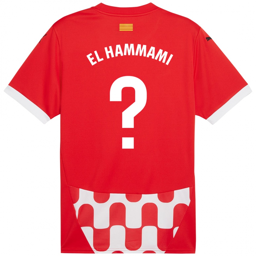 Hombre Camiseta Ayoub El Hammami #0 Rojo Blanco 1ª Equipación 2024/25 La Camisa Argentina