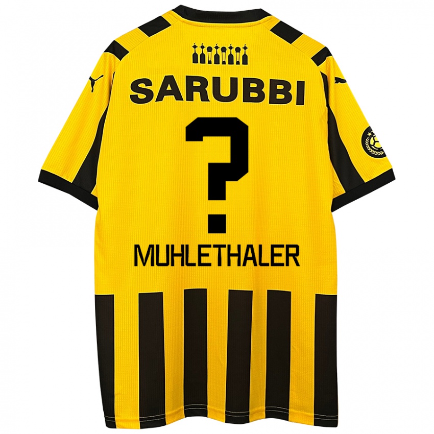 Hombre Camiseta Stiven Muhlethaler #0 Amarillo Negro 1ª Equipación 2024/25 La Camisa Argentina