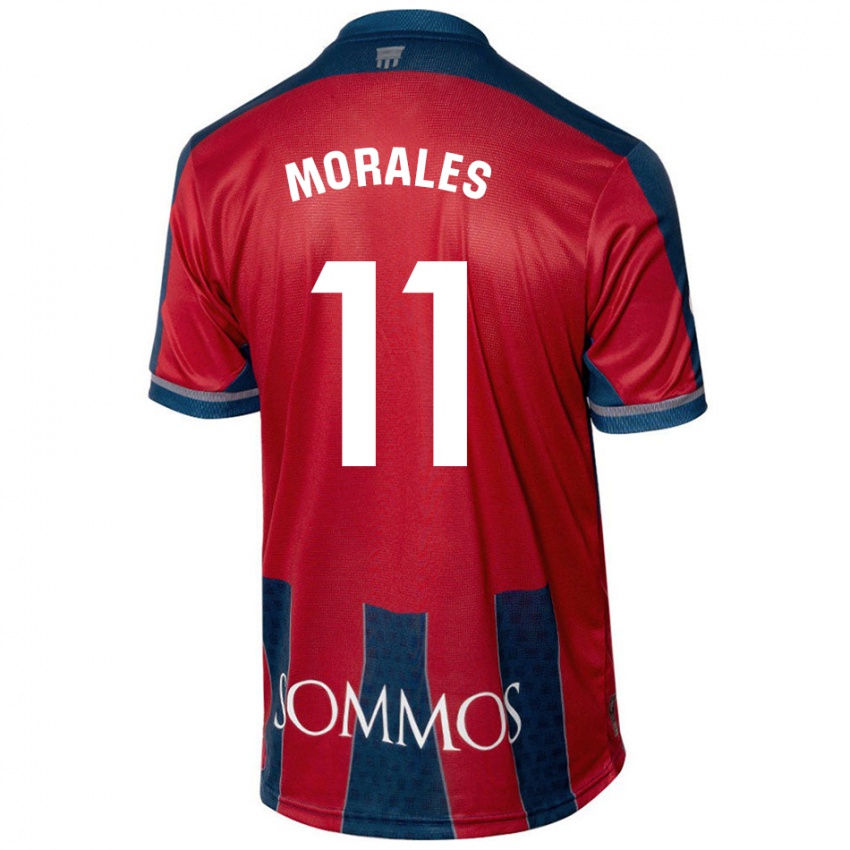 Hombre Camiseta Carolina Morales #11 Rojo Azul 1ª Equipación 2024/25 La Camisa Argentina