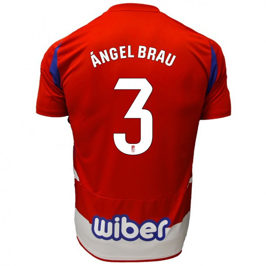 Hombre Camiseta Miguel Ángel Brau #3 Rojo Blanco Azul 1ª Equipación 2024/25 La Camisa Argentina