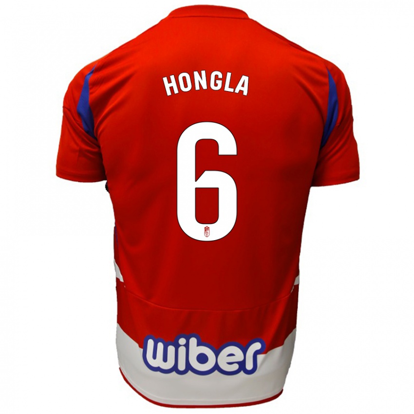 Hombre Camiseta Martin Hongla #6 Rojo Blanco Azul 1ª Equipación 2024/25 La Camisa Argentina