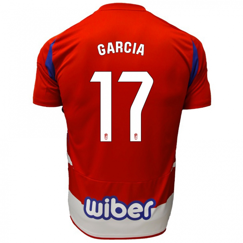 Hombre Camiseta Naima García #17 Rojo Blanco Azul 1ª Equipación 2024/25 La Camisa Argentina