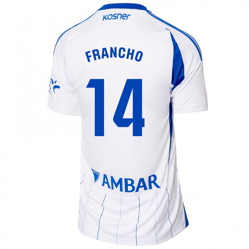 Hombre Camiseta Francho Serrano #14 Rojo Blanco 1ª Equipación 2024/25 La Camisa Argentina