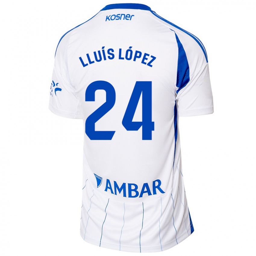 Hombre Camiseta Lluís López #24 Rojo Blanco 1ª Equipación 2024/25 La Camisa Argentina