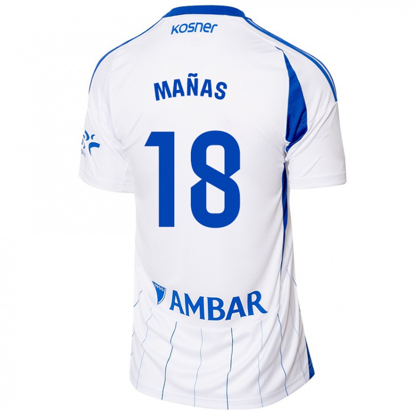 Hombre Camiseta Aitor Mañas #18 Rojo Blanco 1ª Equipación 2024/25 La Camisa Argentina