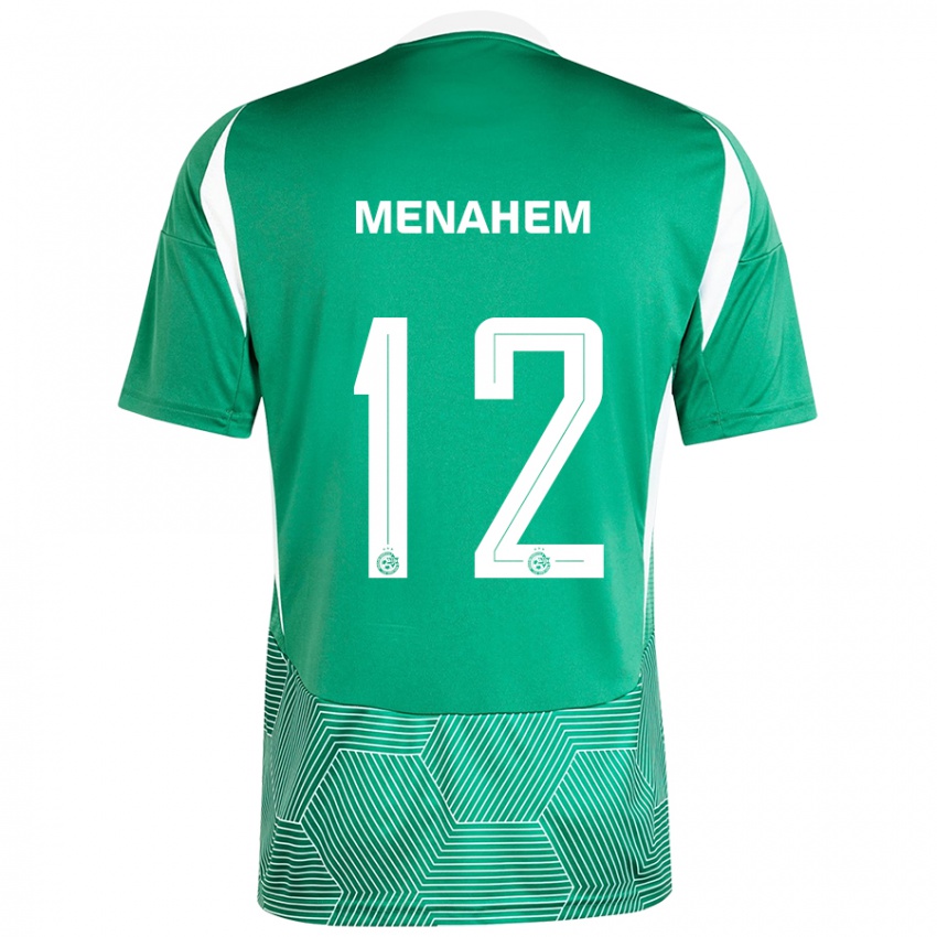 Hombre Camiseta Sun Menahem #12 Verde Blanco 1ª Equipación 2024/25 La Camisa Argentina