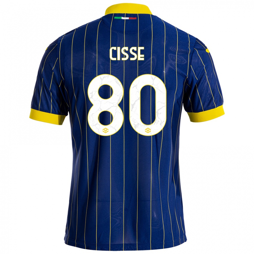 Hombre Camiseta Alphadjo Cissè #80 Azul Amarillo 1ª Equipación 2024/25 La Camisa Argentina