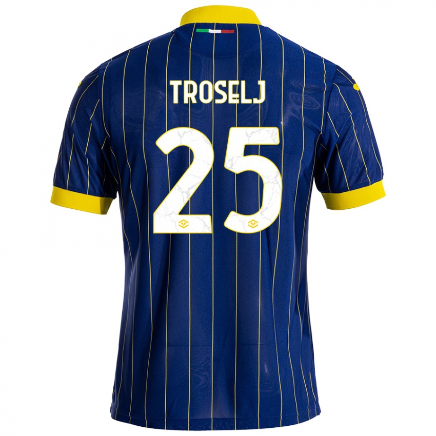 Hombre Camiseta Ethan Troselj #25 Azul Amarillo 1ª Equipación 2024/25 La Camisa Argentina