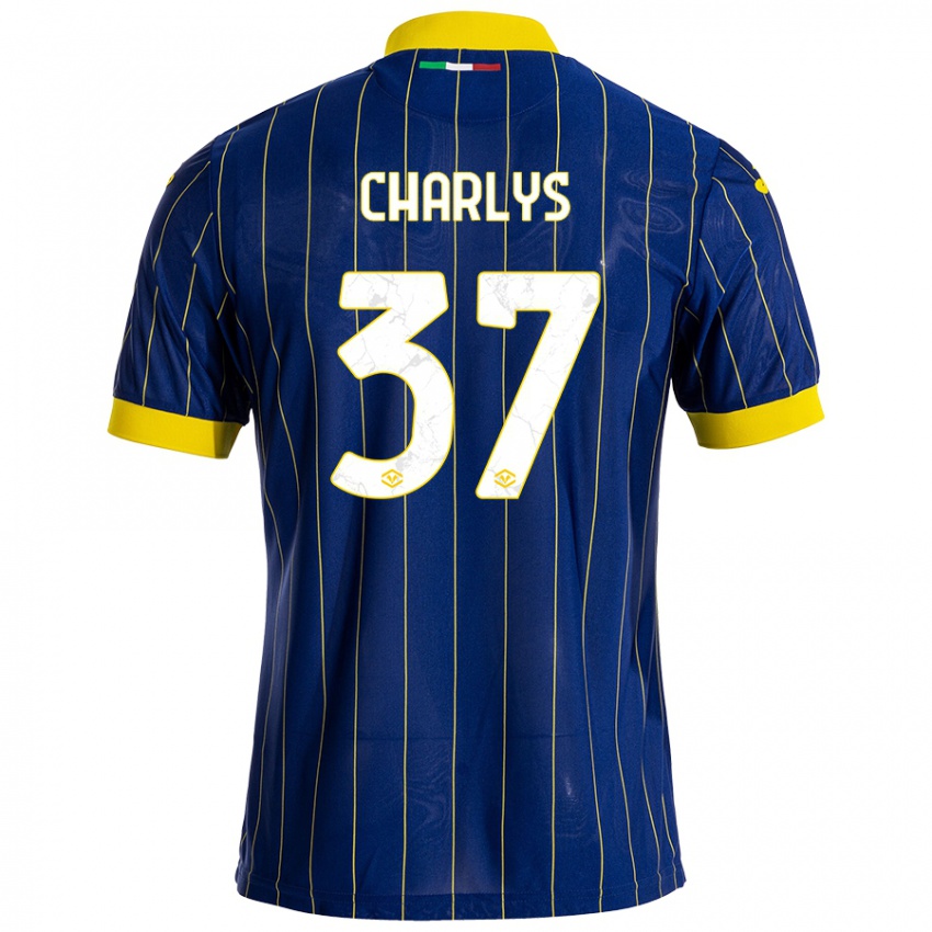 Hombre Camiseta Charlys #37 Azul Amarillo 1ª Equipación 2024/25 La Camisa Argentina