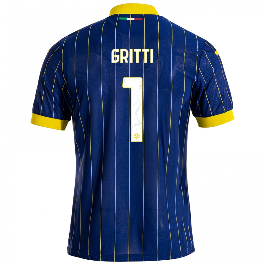 Hombre Camiseta Alessia Gritti #1 Azul Amarillo 1ª Equipación 2024/25 La Camisa Argentina