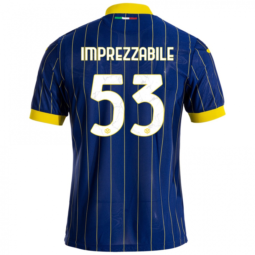 Hombre Camiseta Francesca Imprezzabile #53 Azul Amarillo 1ª Equipación 2024/25 La Camisa Argentina