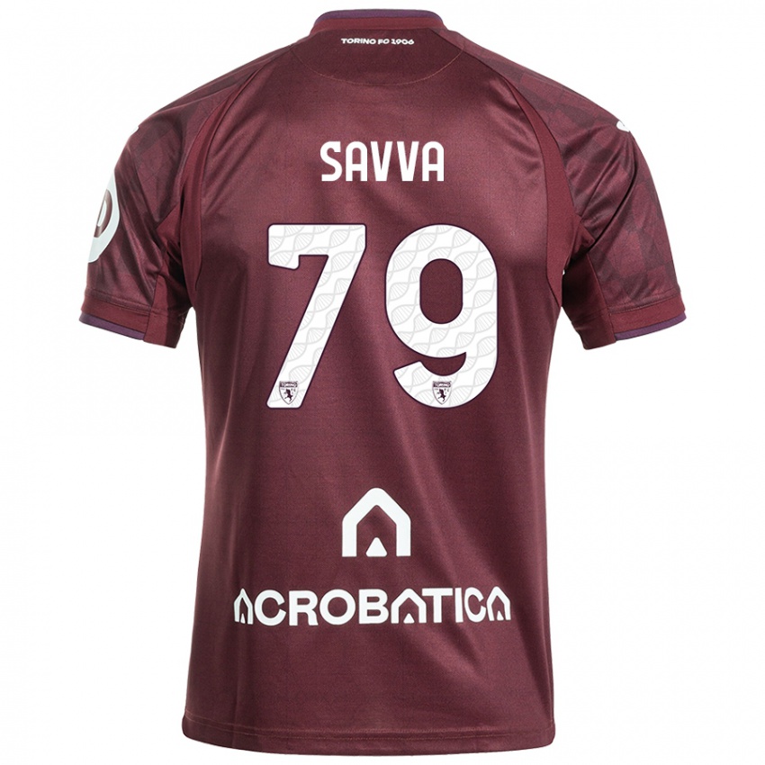 Hombre Camiseta Zanos Savva #79 Granate Blanco 1ª Equipación 2024/25 La Camisa Argentina