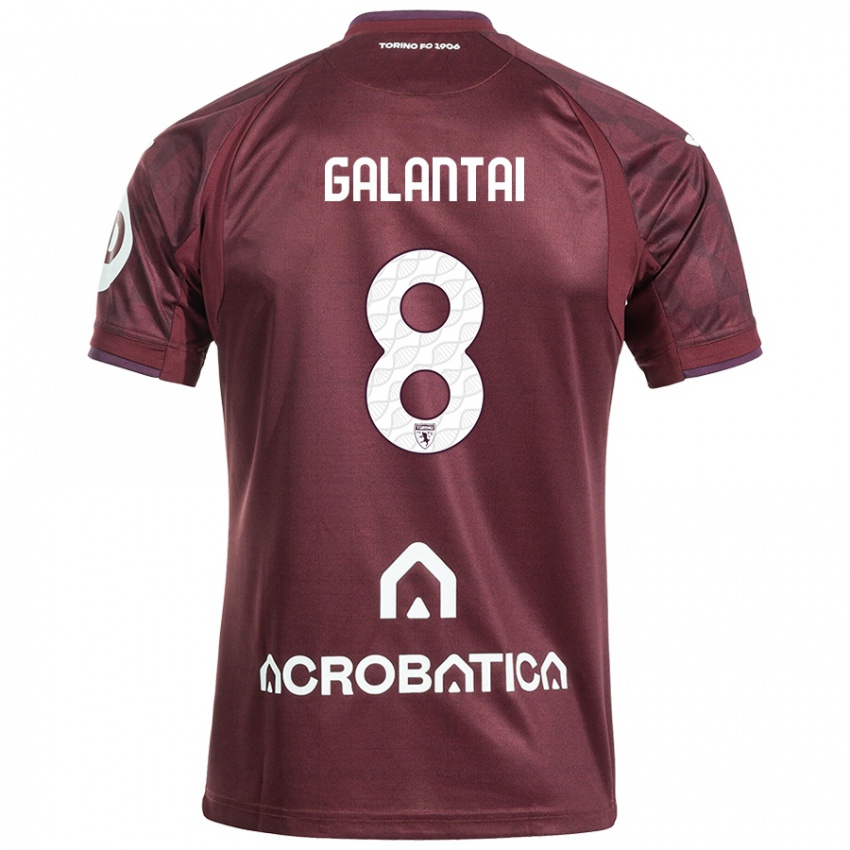 Hombre Camiseta Tamás Galántai #8 Granate Blanco 1ª Equipación 2024/25 La Camisa Argentina