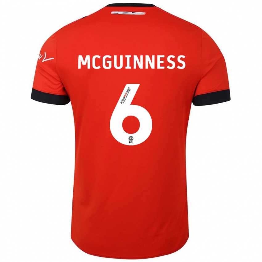 Hombre Camiseta Mark Mcguinness #6 Naranja Negro 1ª Equipación 2024/25 La Camisa Argentina