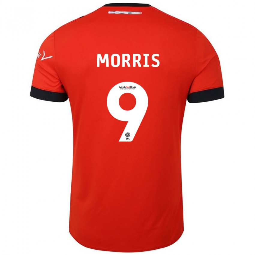 Hombre Camiseta Carlton Morris #9 Naranja Negro 1ª Equipación 2024/25 La Camisa Argentina