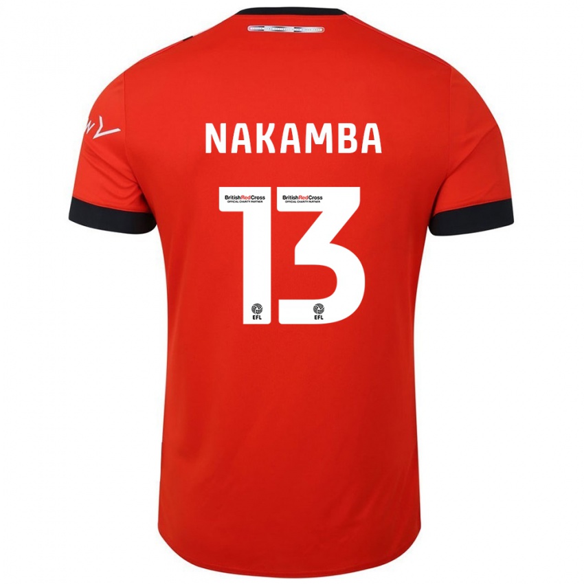 Hombre Camiseta Marvelous Nakamba #13 Naranja Negro 1ª Equipación 2024/25 La Camisa Argentina