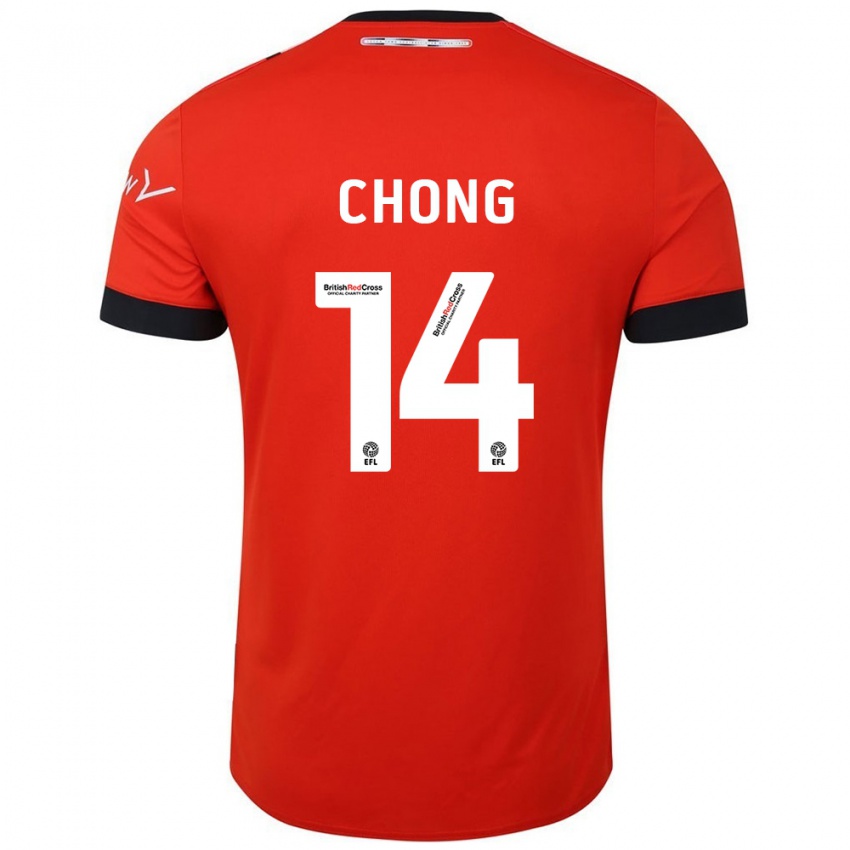 Hombre Camiseta Tahith Chong #14 Naranja Negro 1ª Equipación 2024/25 La Camisa Argentina