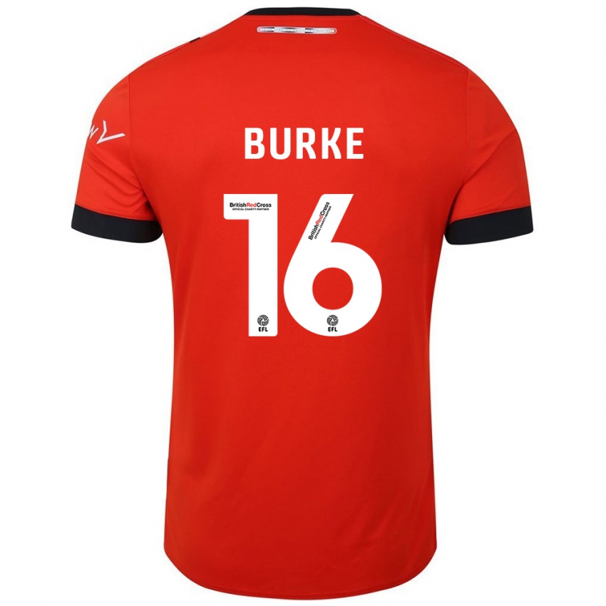 Hombre Camiseta Reece Burke #16 Naranja Negro 1ª Equipación 2024/25 La Camisa Argentina