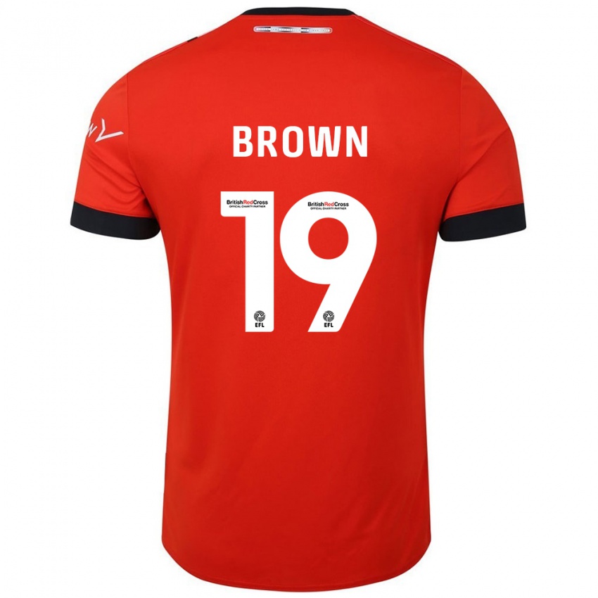 Hombre Camiseta Jacob Brown #19 Naranja Negro 1ª Equipación 2024/25 La Camisa Argentina