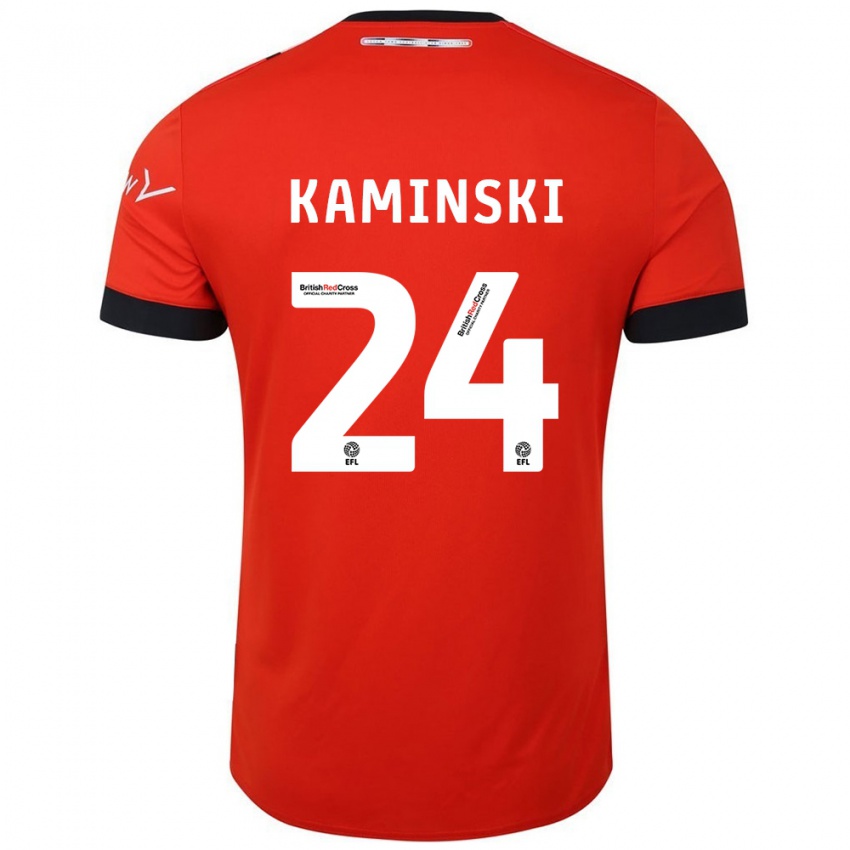 Hombre Camiseta Thomas Kaminski #24 Naranja Negro 1ª Equipación 2024/25 La Camisa Argentina