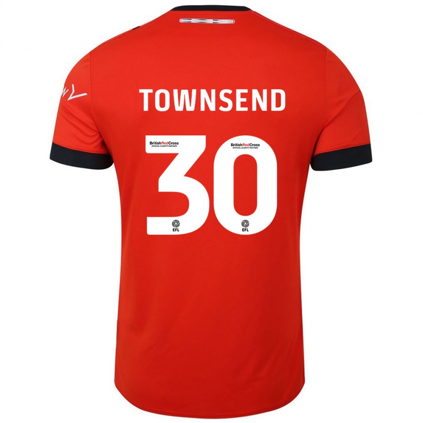 Hombre Camiseta Andros Townsend #30 Naranja Negro 1ª Equipación 2024/25 La Camisa Argentina